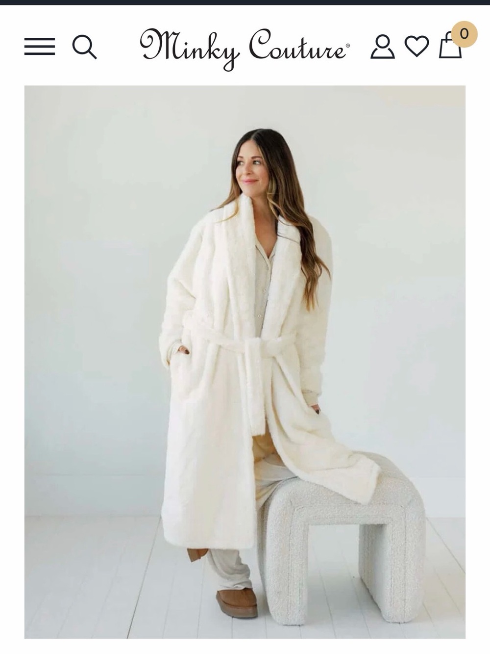 Minky Couture Cream Robe